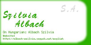 szilvia albach business card